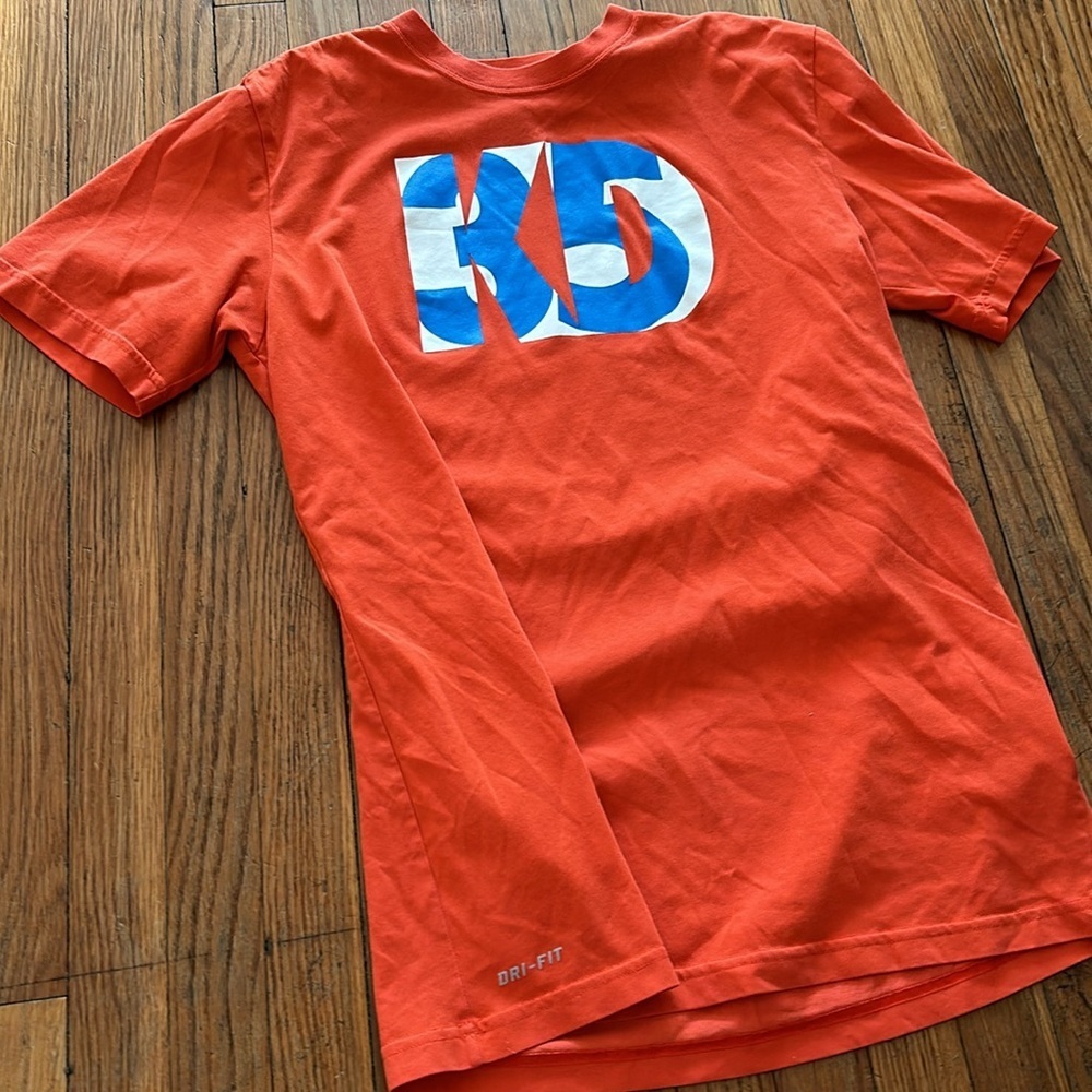 Sz M Men’s Nike Dri Fit Kevin Durant KD Orange Tshirt - Picture 2 of 4